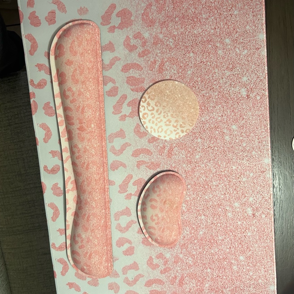 Pink computer matt